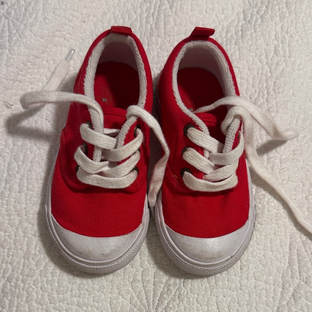 GUC TBBC Red Kids Canvas Lace-Up Sneakers Size 6